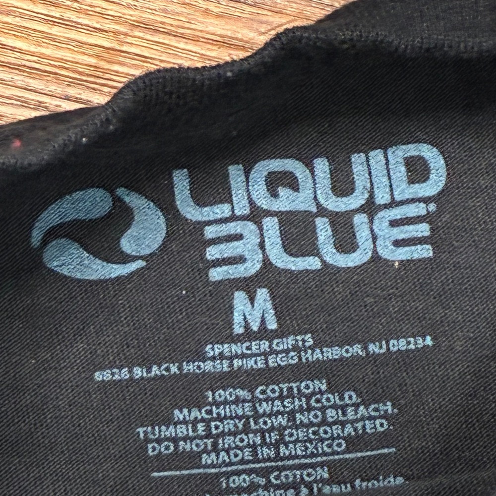 Pink Floyd The Wall Liquid Blue T-Shirt Men's M Black Neon Graphic Band Tee - Picture 5 of 7